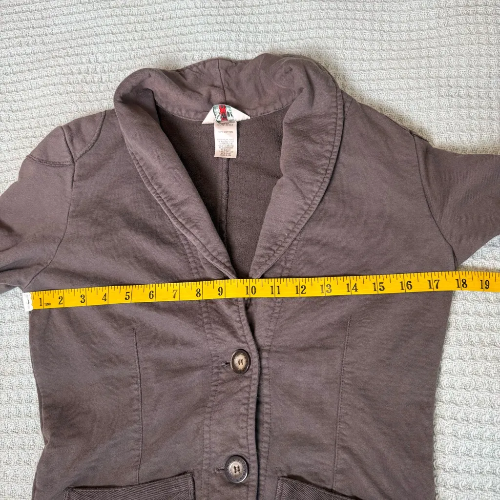 Hard Tail Forever Jacket Cardigan Womens Small Army Green Shirt Top 100% Cotton - Image 6