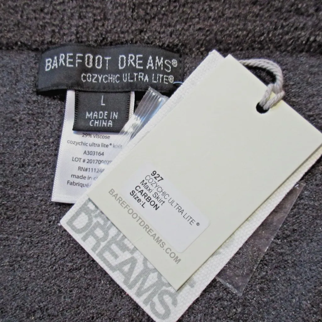 NWT Barefoot Dreams Cozychic Ultra Lite Maxi in Carbon Gray Side Slit Skirt L - Image 5