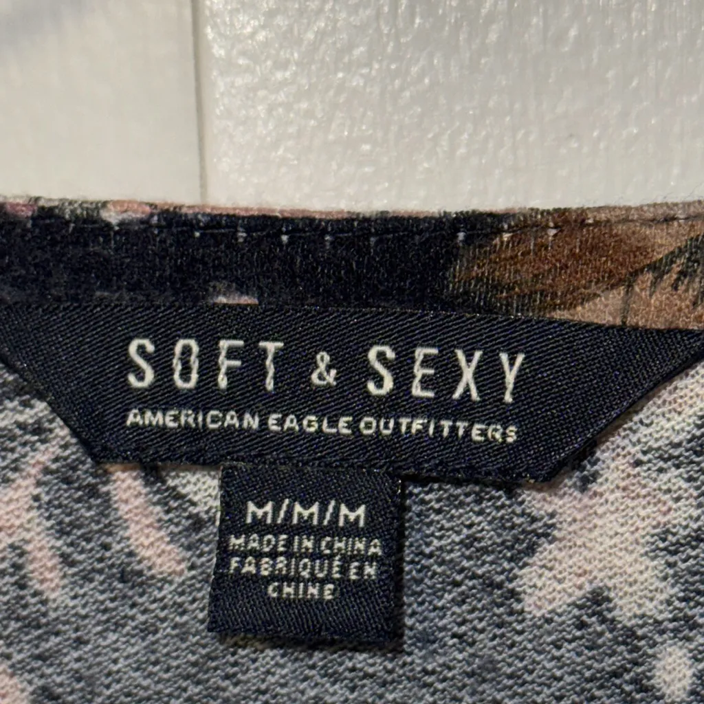 American Eagle Soft & Sexy Bell Sleeve Dress Floral Women’s Medium M - Image 9