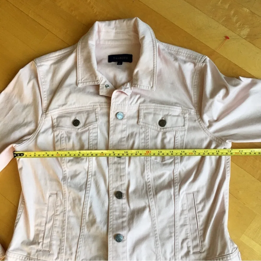 Talbots Jean Jacket, Cotton, Lightweight, Pastel Pink, Size L - Image 10