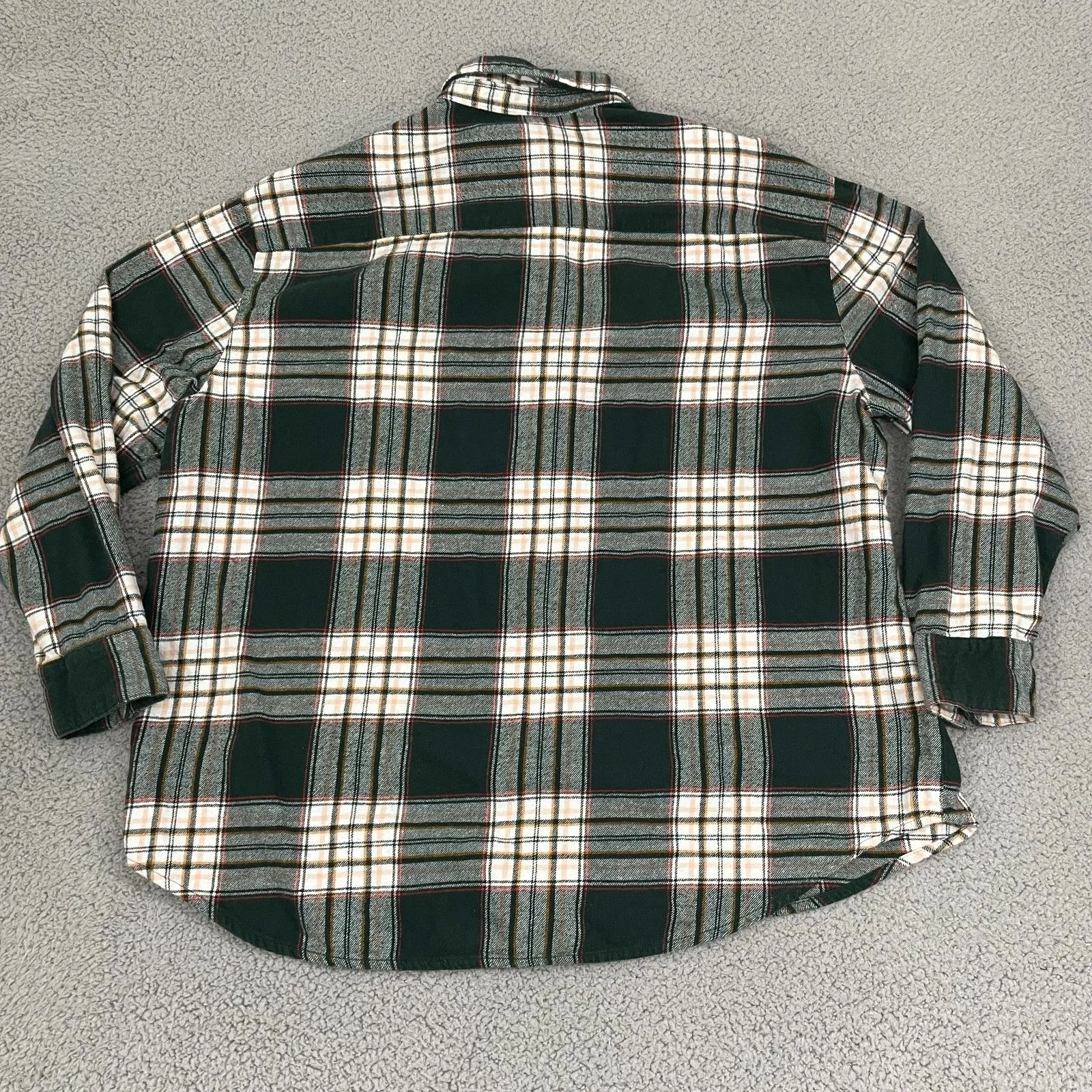 Old Navy Flannel Shirt Women XL Green Plaid Cotton Button Front Long Sleeve - Image 5