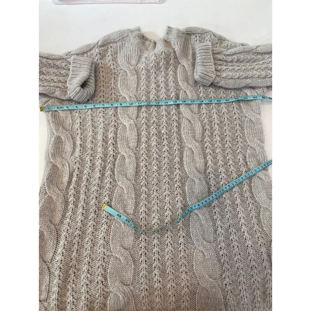 Pinch Chunky Cable Knit Women’s Pullover Sweater Gray/Beige/Neutral EUC Sz M/L Gray Size M - Image 11