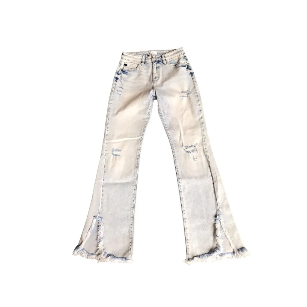 KanCan Light Wash Distressed Flare Jean - Image 4