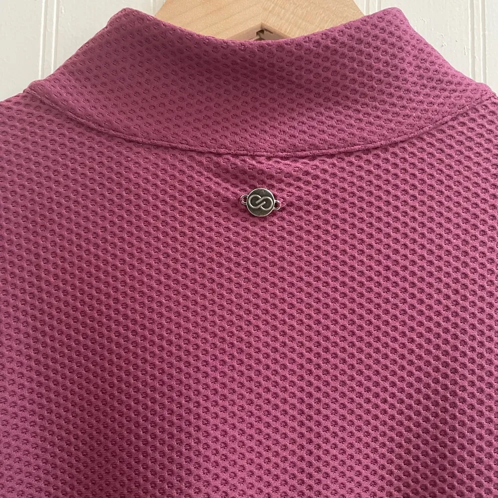 CALIA Golf Honeycomb Mesh 1/2 Zip Sleeveless Polo Ripe Boysenberry Size XL NWT Purple - Image 8