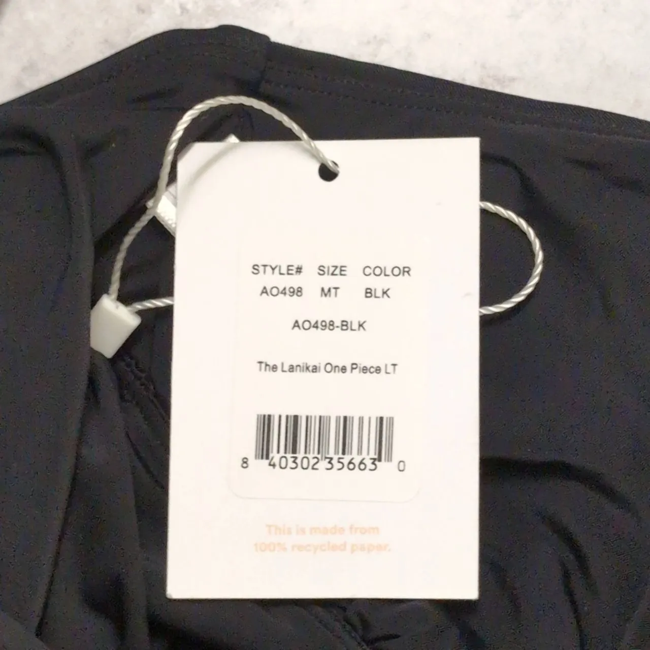 NWT Andie Lanikai Black V-Neck Spaghetti Straps One Piece Swimsuit Medium Tall - Image 9