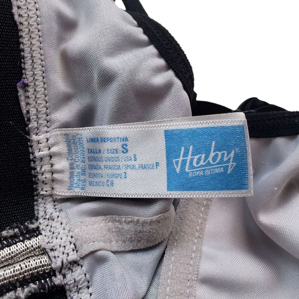Haby Strappy Crop Sports Bra Womens Small Geometric Activewear Made in Colombia - Image 3