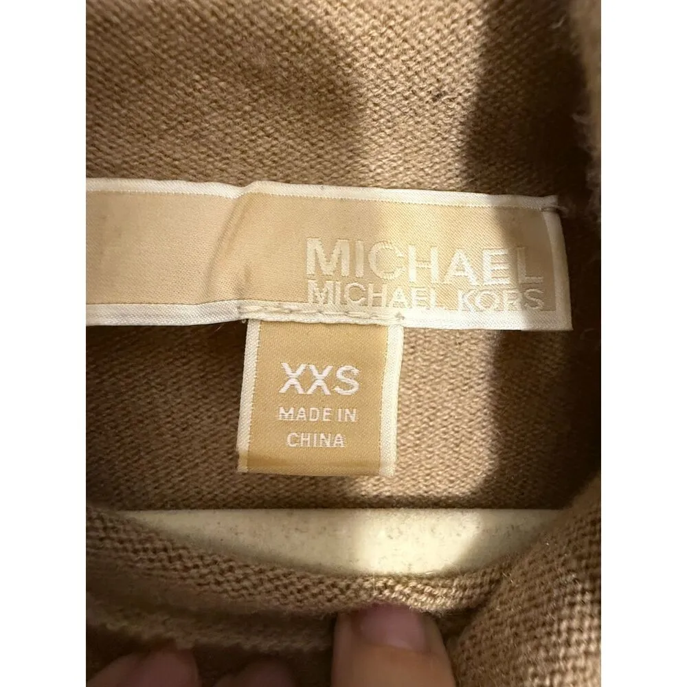 Michael Kors Merino Wool and Cashmere Camel Tan Turtleneck Sweater - Image 4