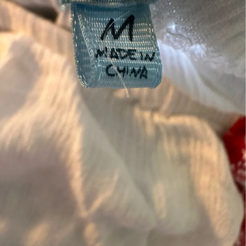 Solitaire Swim Coverup Medium White Red Crochet Top Dress - Image 6