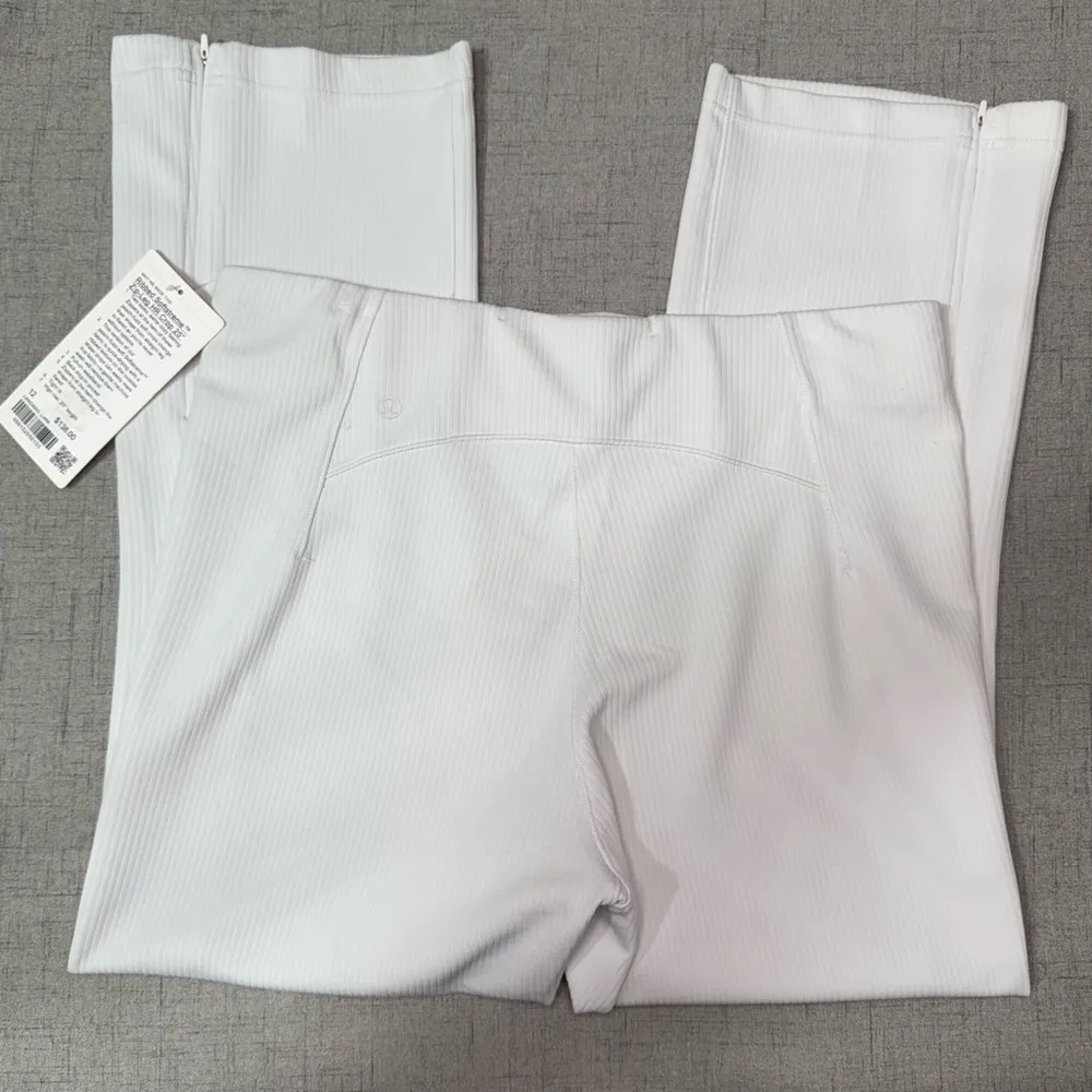 Lululemon Ribbed Softstreme Zip Leg High Rise Crop Pant Light Vapor 12 NWT - Image 8