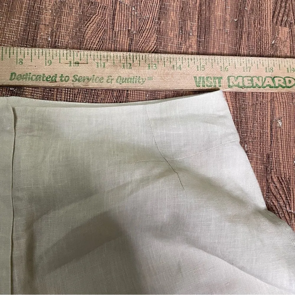 EUN HWA Paris Tan Linen‎ Wide Leg Culottes Cropped Capri Pants Lagenlook 46 Size undefined - Image 3