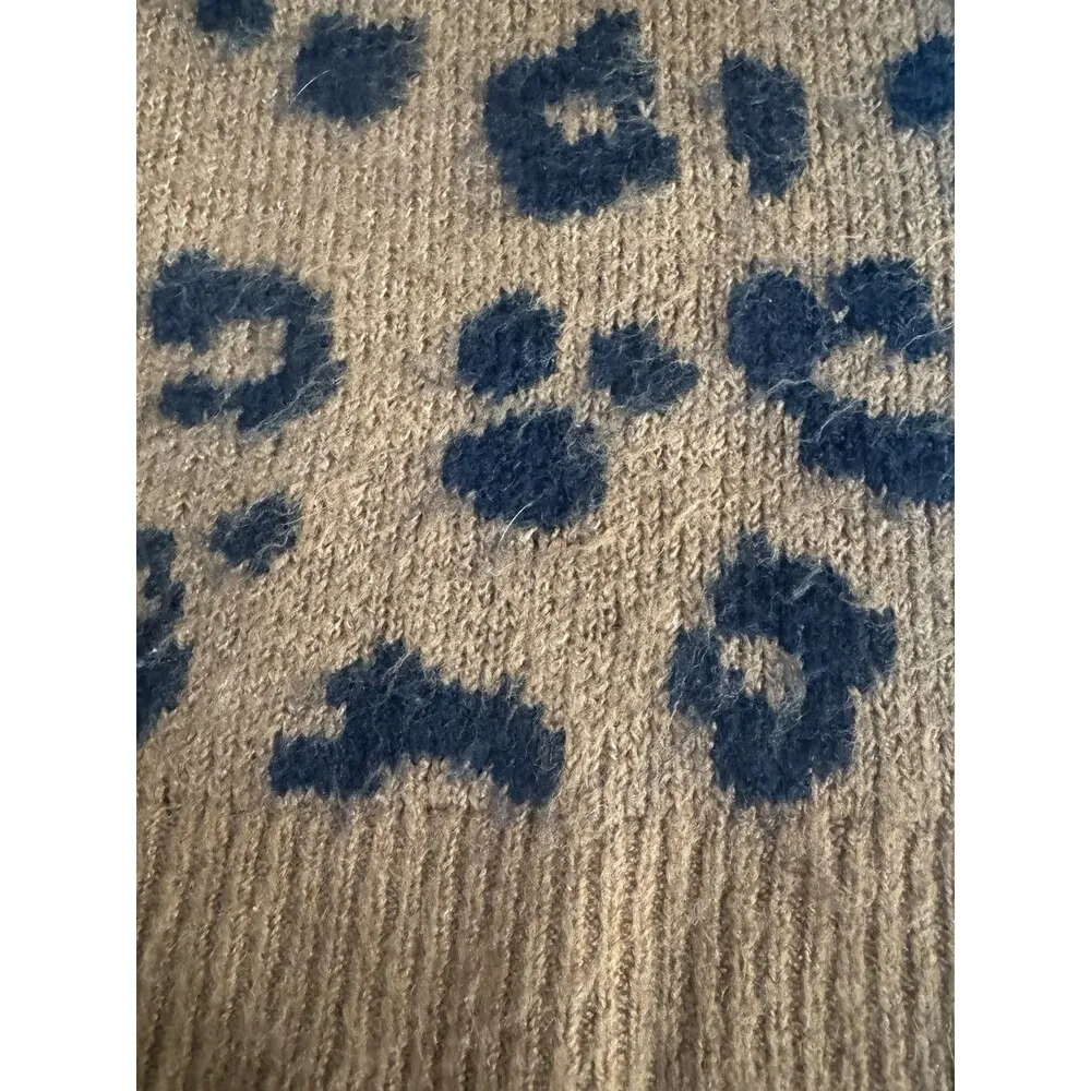 Old Navy Womens Sweater Sz Small Long Sleeve Animal Cheetah Safari Neutral Boho - Image 16