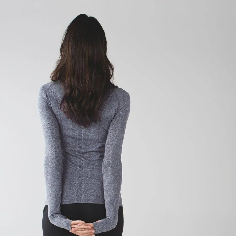 Lululemon  Swiftly Tech Long Sleeve Crew Heathered Black - Image 7