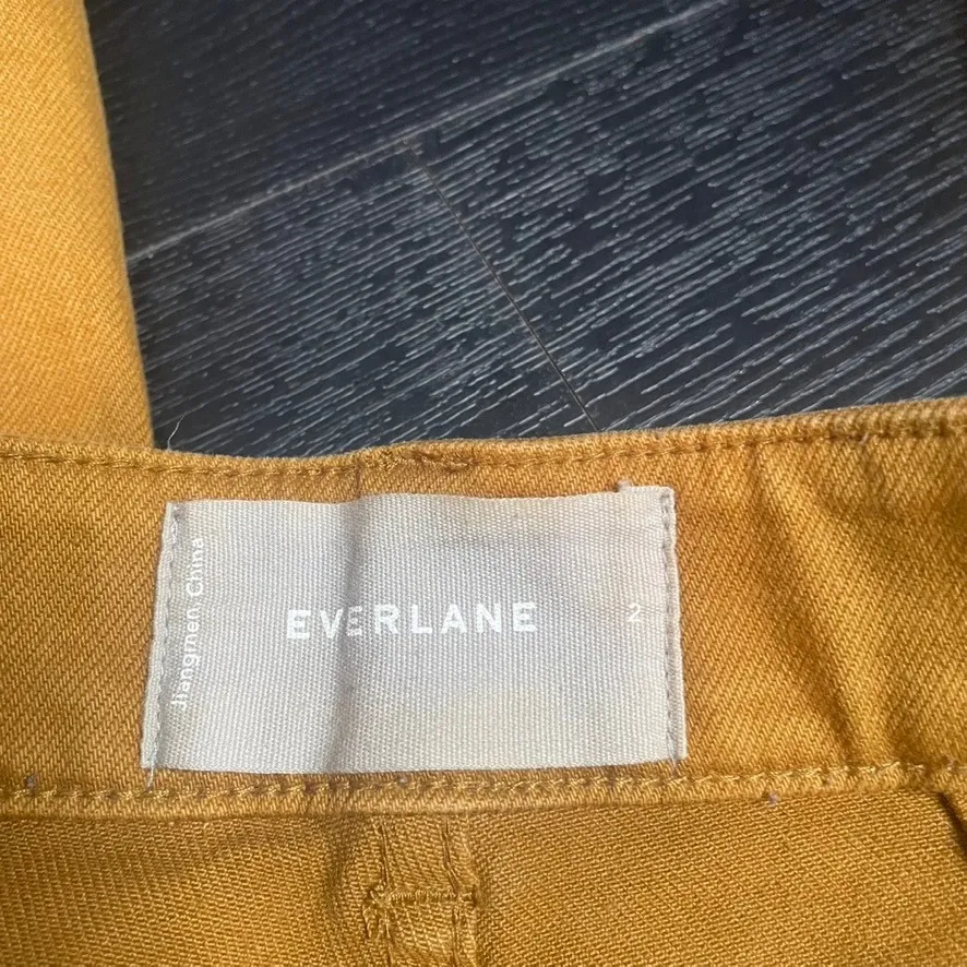 Everlane Cropped Straight Short Leg Pants Mustard Yellow Size 2 Extra Small - Image 4