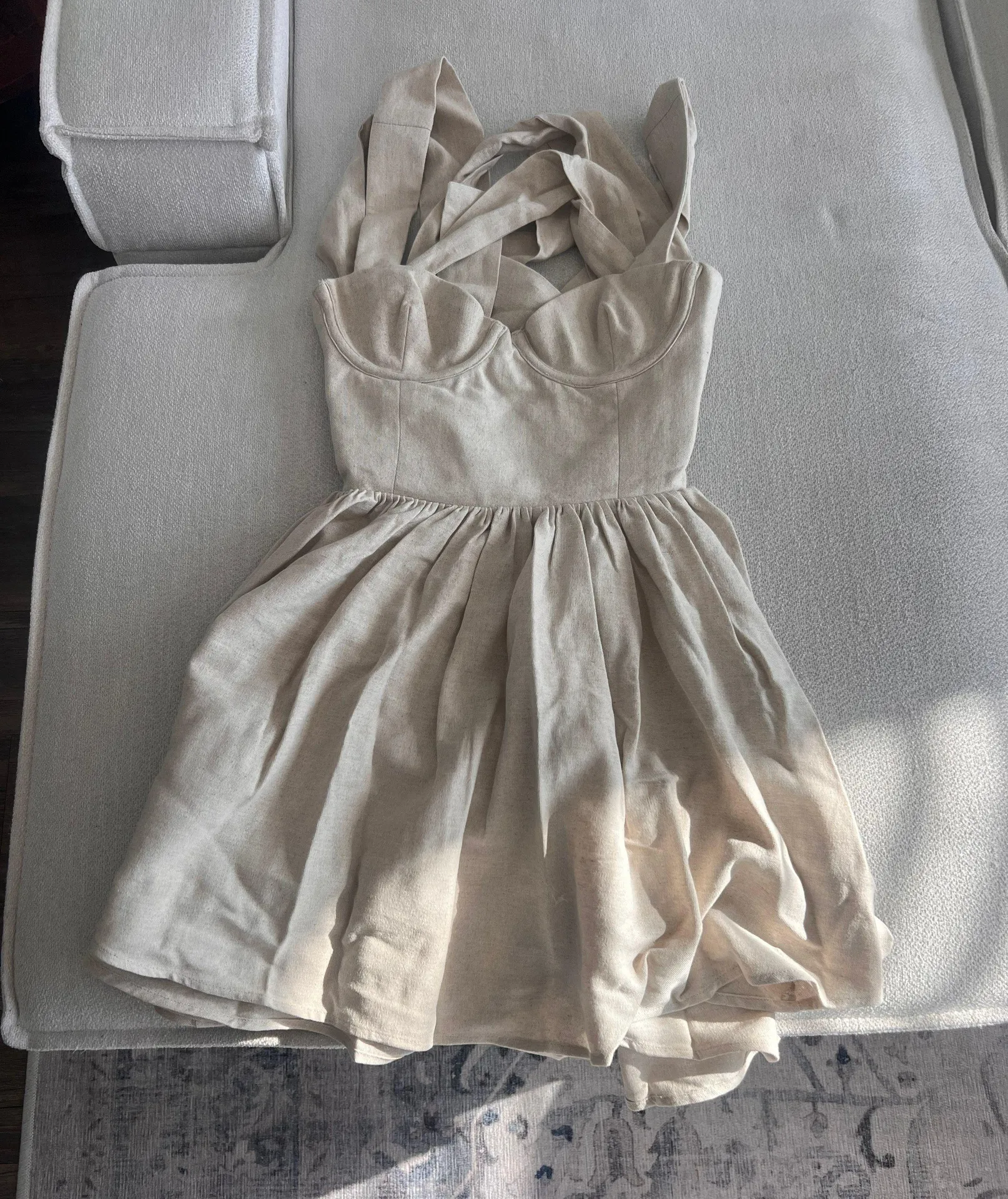 Linen Mini Dress - Image 2
