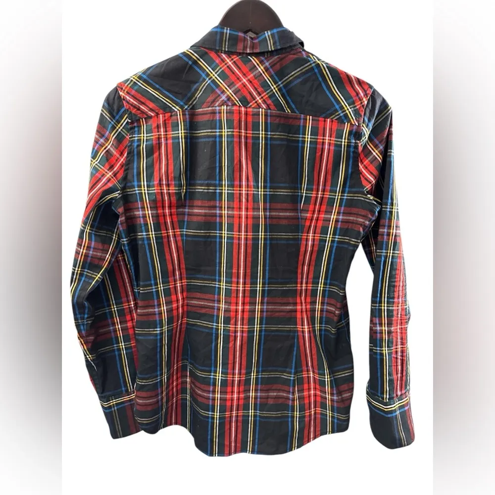 J. Crew Slim-fit stretch cotton poplin shirt in Stewart tartan size 4. Preppy - Image 2