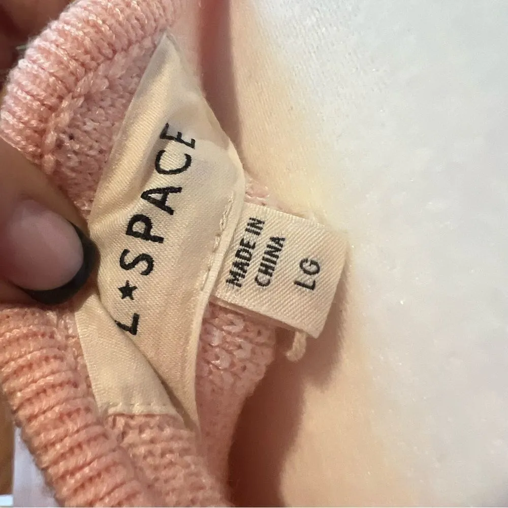 NWT L*Space women's Francie sweater dress size large‎ pink gingham - Image 15