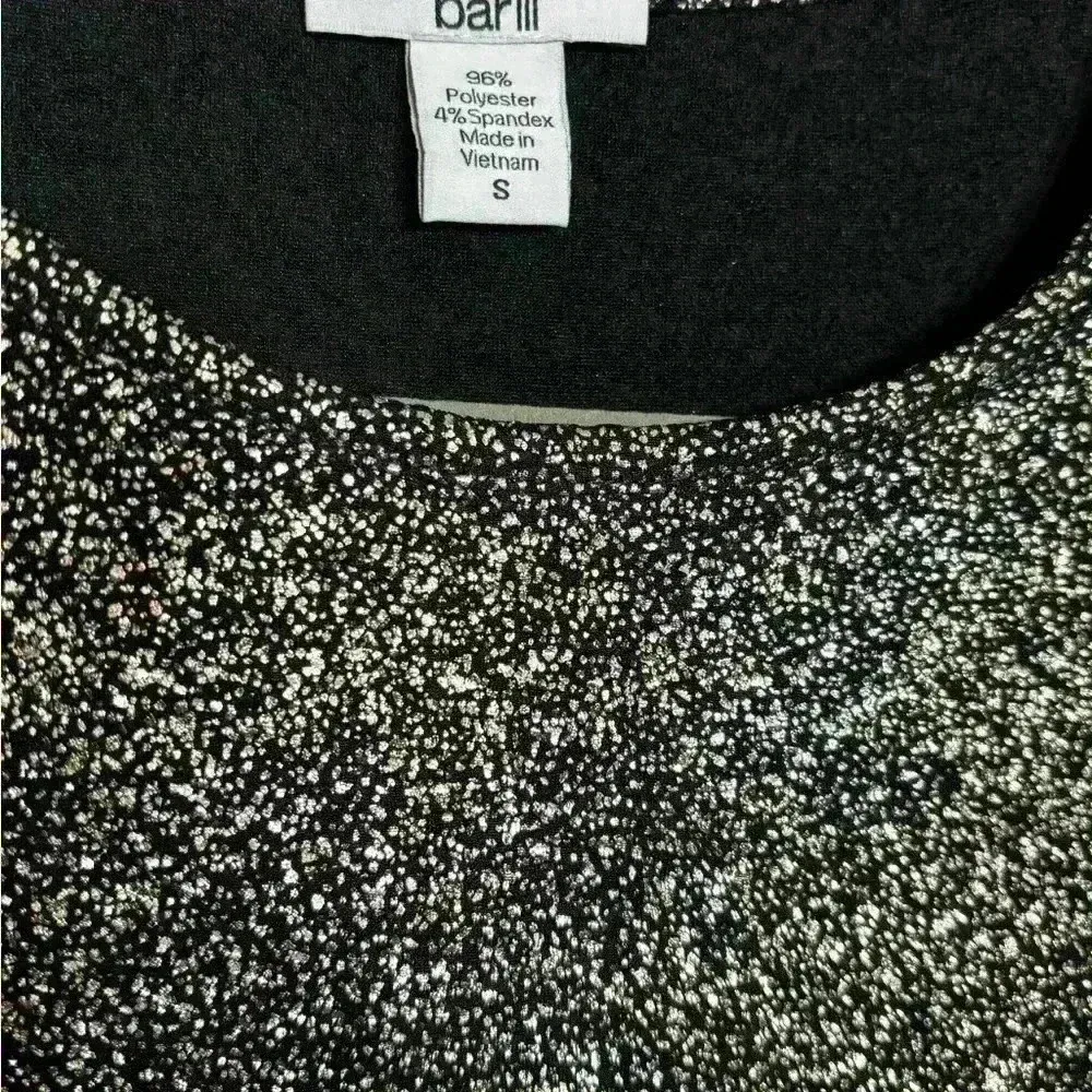 Bar III Women's Peplum Shirt Top Gold Black 3/4 Length Sleeve Flare Waist Size S - Image 3