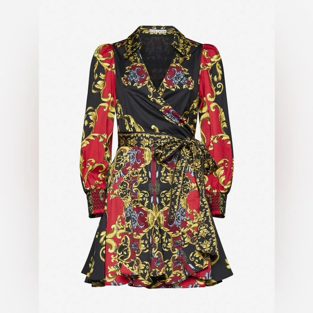 Alice + Olivia ALISA WRAP GODET SHIRT DRESS, Size 8, $650 - Image 2