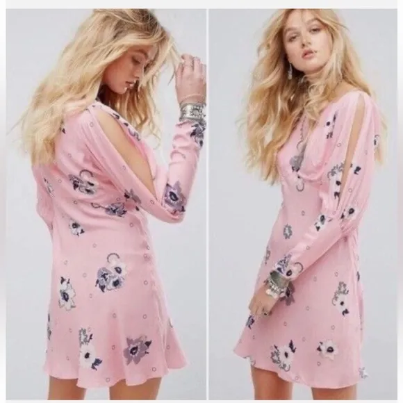 NWOT Free People Sunshadows Split Sleeve Dress size 8 - Image 2