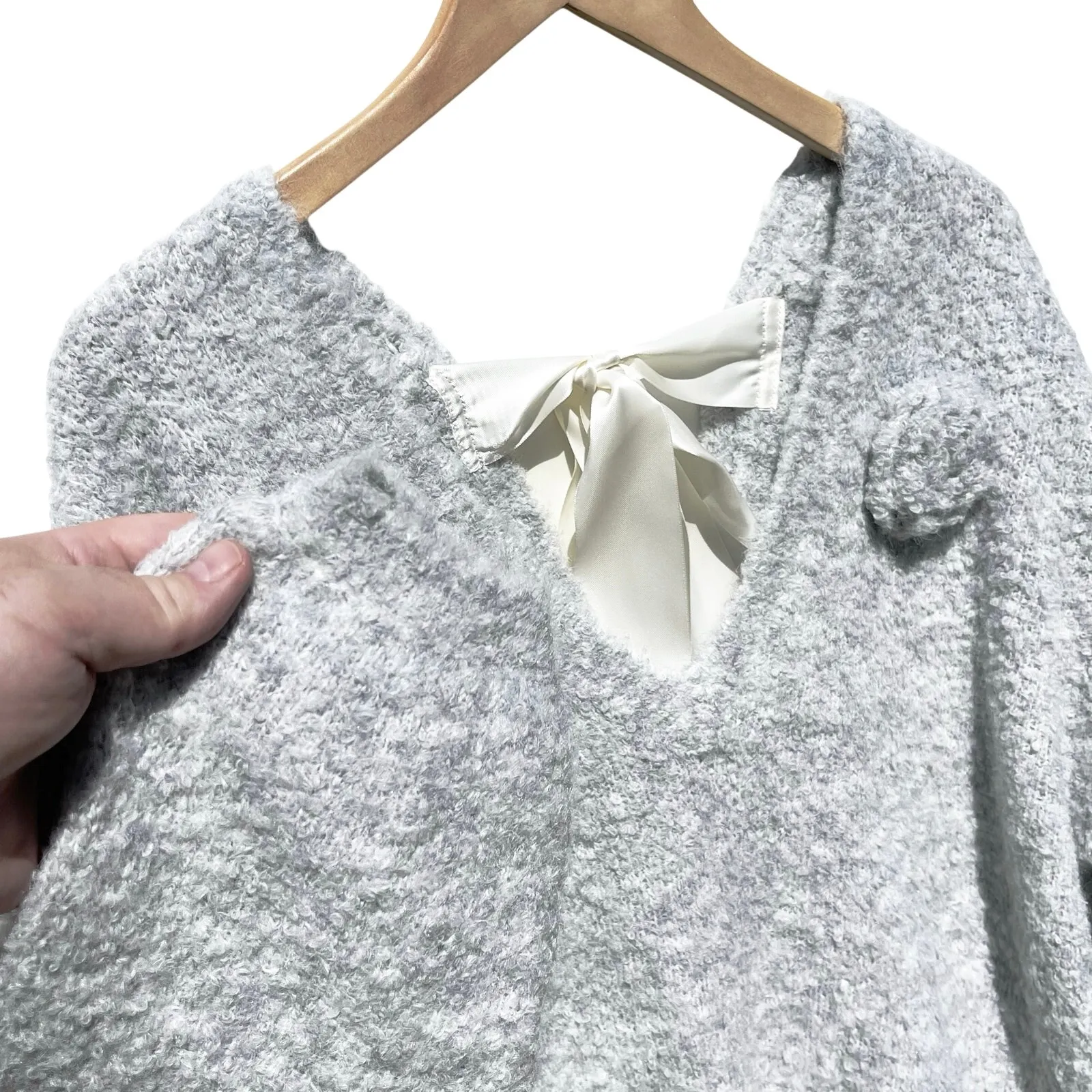 NWT FOR LOVE AND LEMONS Women’s Eisley Oversized Bow Tie Sweater - Image 5