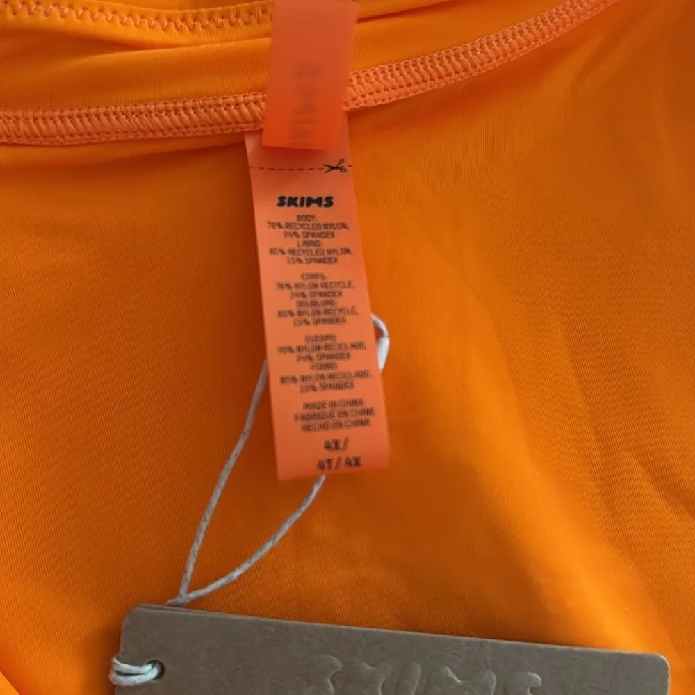 SKIMS Zip Front Sleeveless One Piece Orange NWT - Image 7