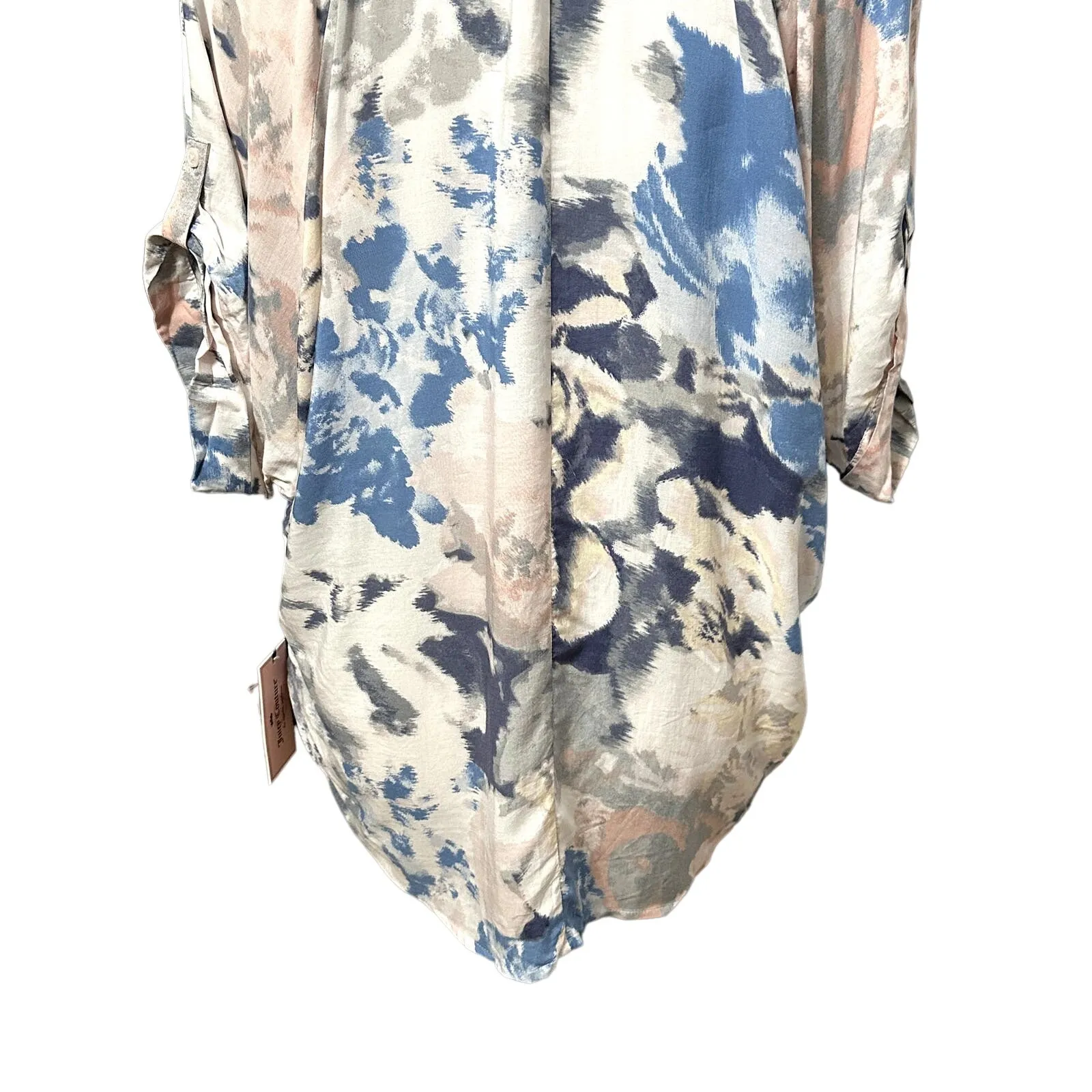 Juicy Couture Floral Blouse V-Neckline 3/4 Sleeve Lightweight Knit Pink W M NWT - Image 6