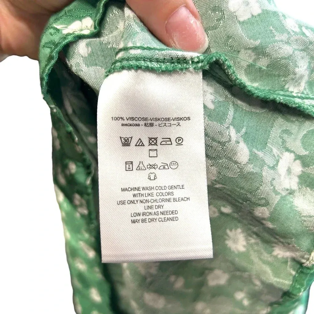 Free People Bond Street Green Mini‎ Ruched Front Dress Size 6 - Image 8