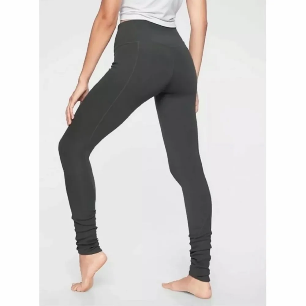 Athleta Elation Hybrid Tights Leggings Black Sz Small Ribbed High Rise - Image 2