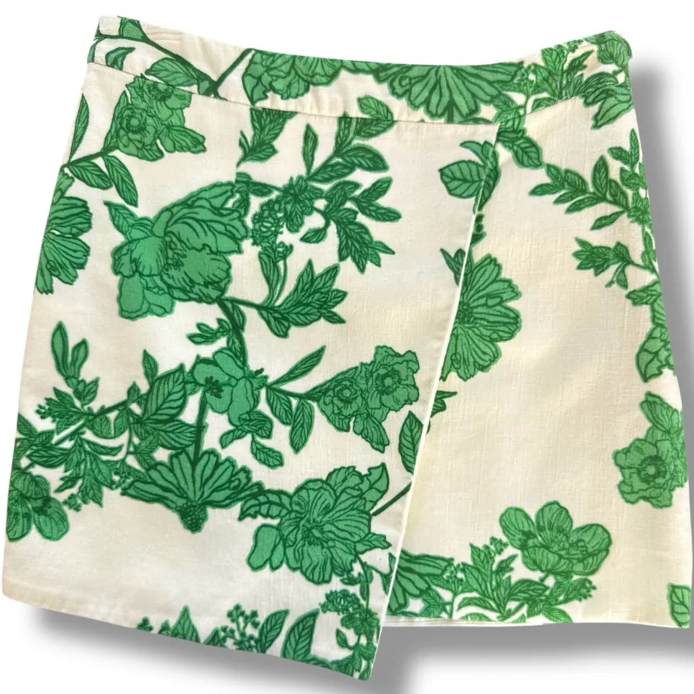 Rococo Sand Cream Green Floral Asymmetrical Skirt XS - Image 2