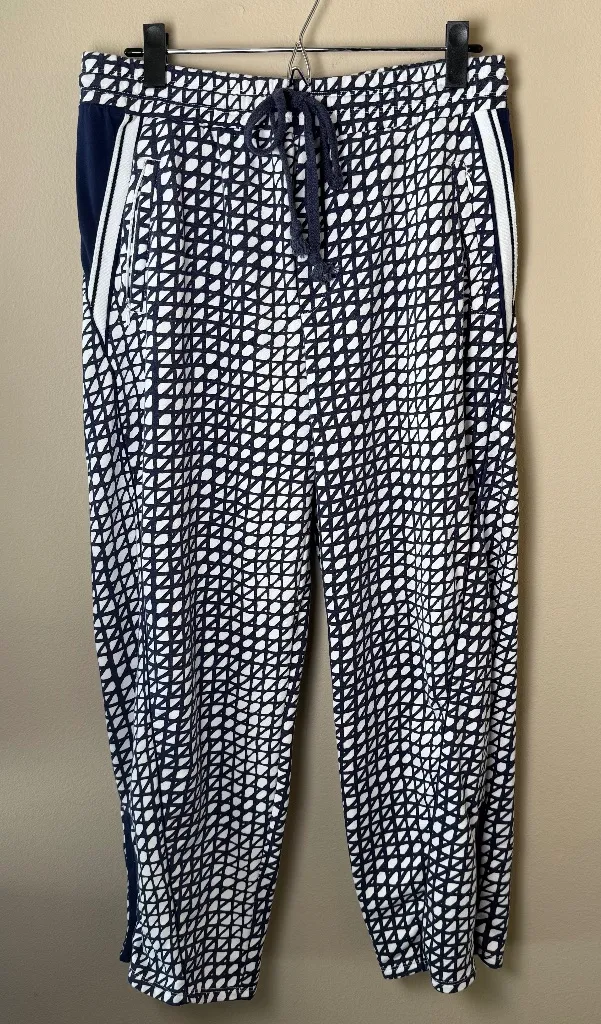 Daily Practice Anthropologie Geometric Breezy Track Pants Womens Medium Lounge Blue - Image 1