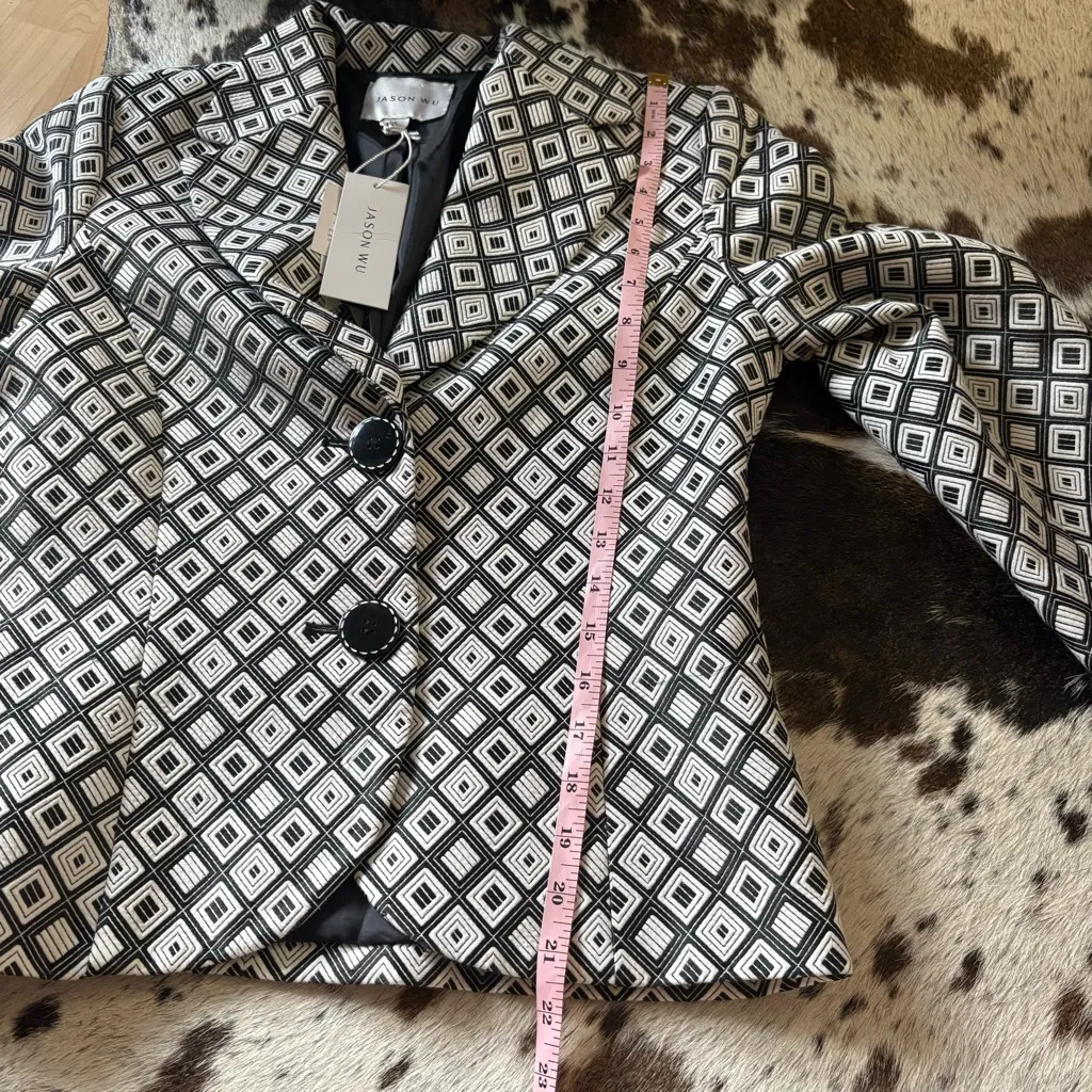 Jason Wu JAOSN WU Geometric Blazer Jacket Black White Size 8 NWT - Image 8