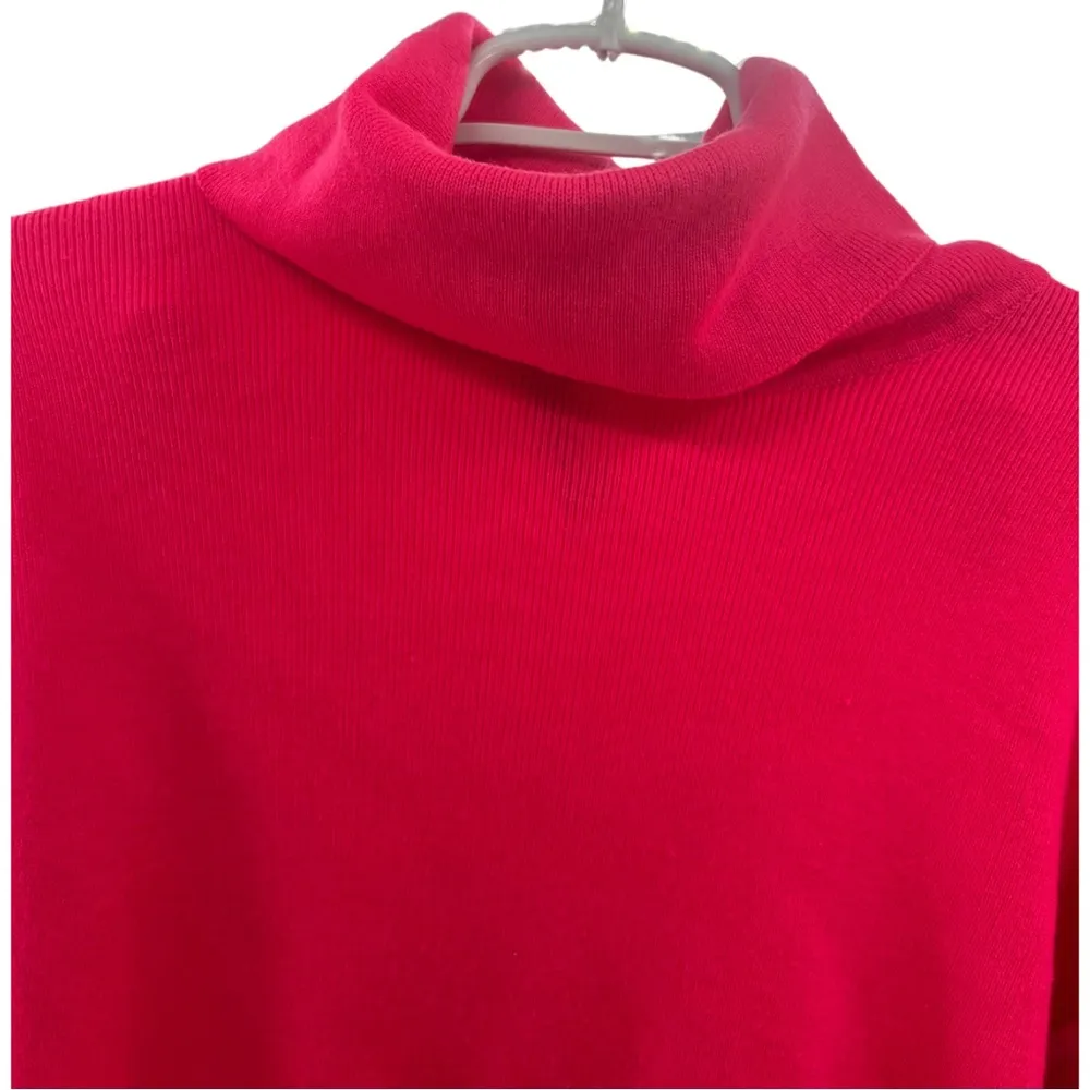 Obermeyer wool blend hot pink turtleneck sweater M outdoor fall winter Ski-T VTG - Image 7