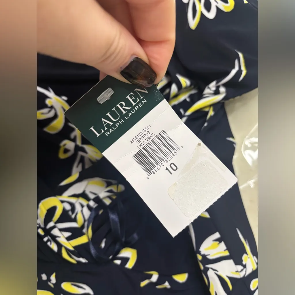 Ralph Lauren RLR Floral Stretch Fit & Flare Cap Sleeve Dress New Size 10 Twist - Image 5