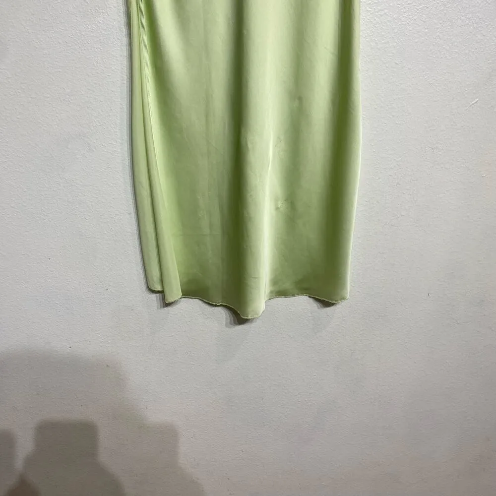 Intimately Free People Lime Green Satin Midi Skirt Sz L - Image 8