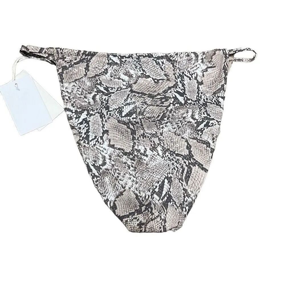 Good American 2 US Medium Swim Bikini Bottoms High Waist Snake Print Cheeky NWT - Image 2