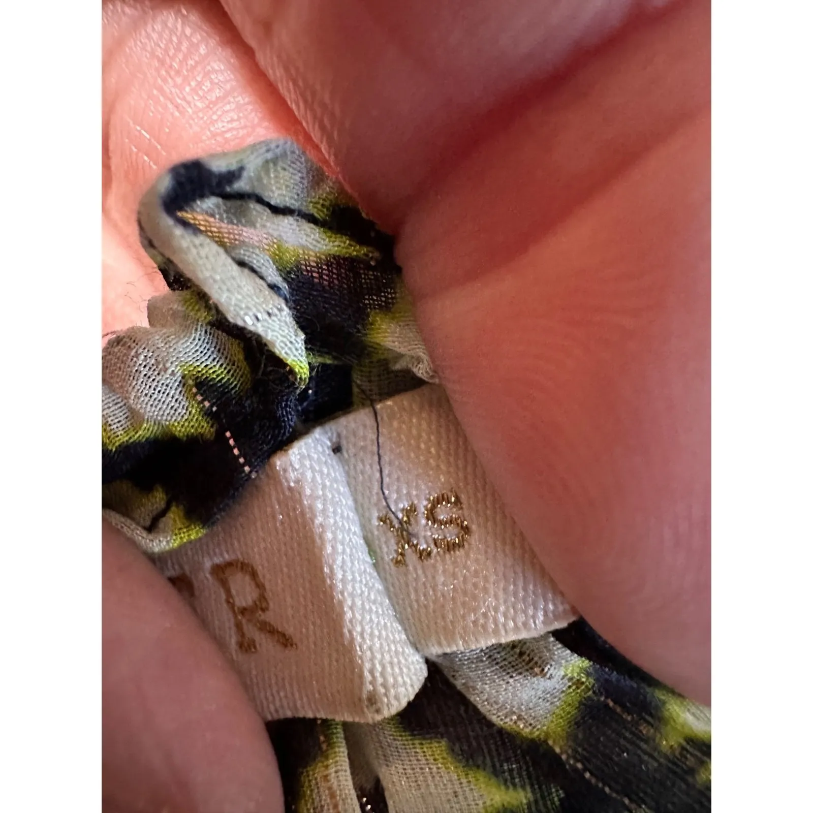 MARIE OLIVER‎ STORI SILK BLEND BLOUSE LATICE SHIBORI CITRUS EUC SIZE XS - Image 13