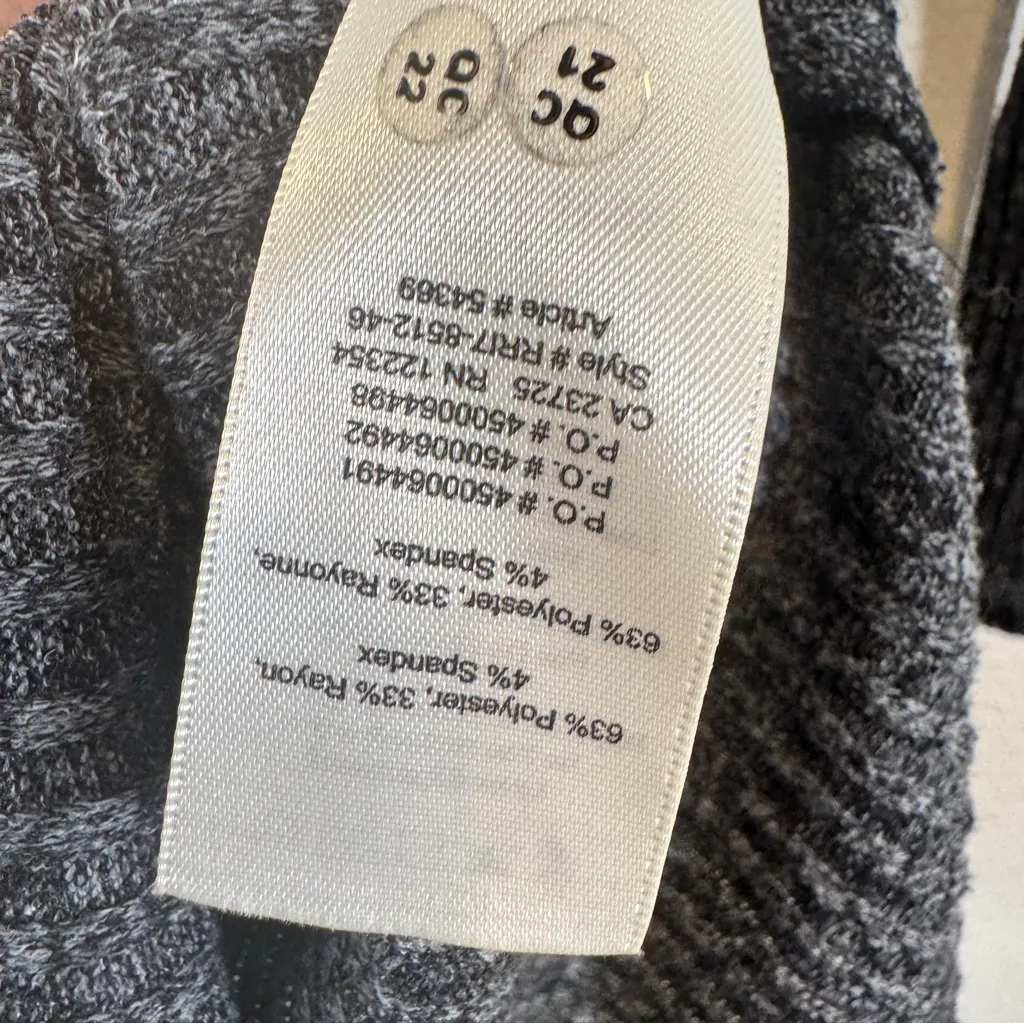 Wilfred Grey Ribbed Mock Neck Sweater Dress Womens XXS Mini Long Sleeve Fall Gray - Image 8