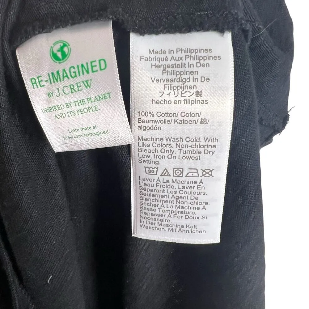 J.Crew Black Relaxed Cotton Slub Sleeveless Tank Mini Dress Size Small - Image 8