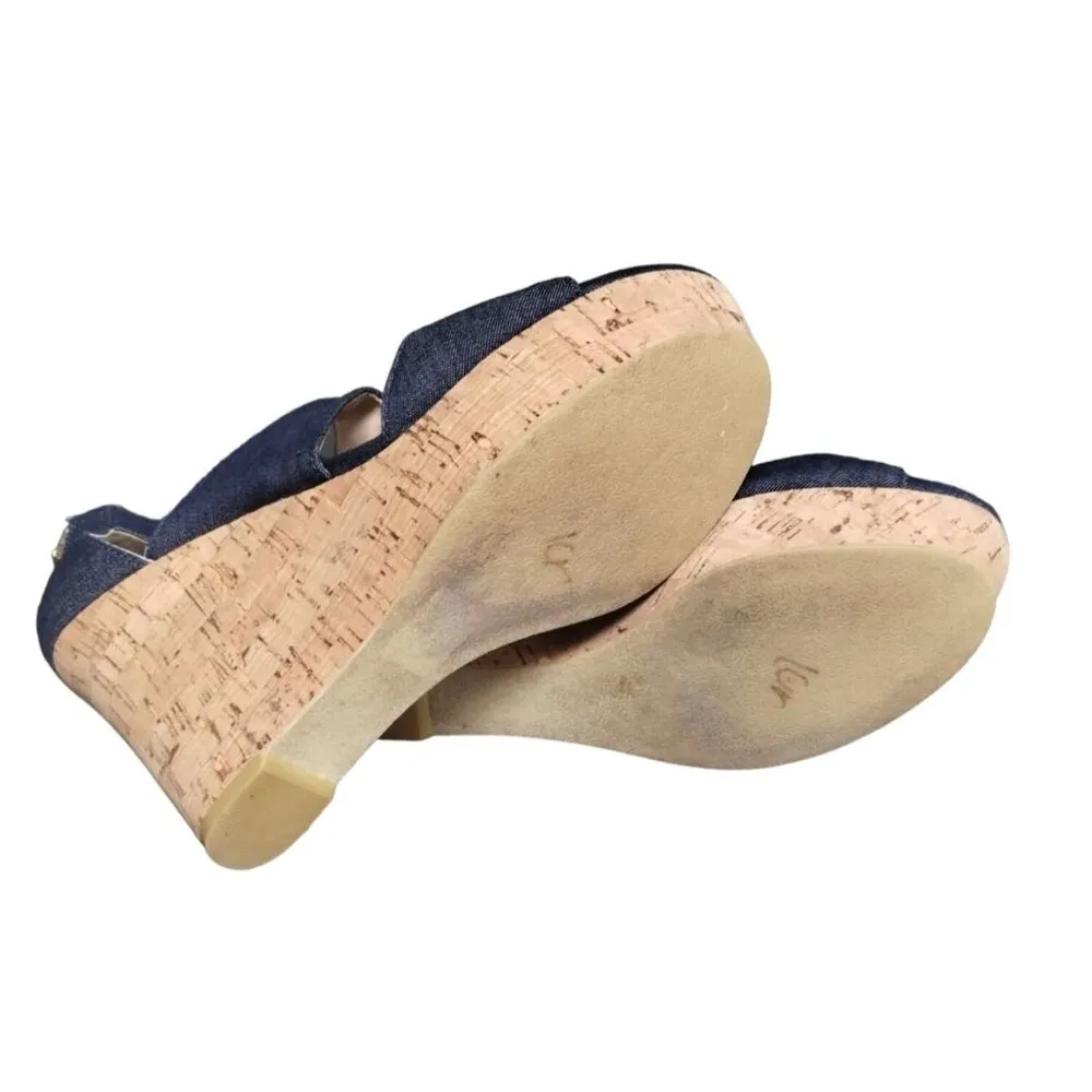 Karl Lagerfeld Women's Navy Platform Heels Size 7M SKU 1868 - Image 5