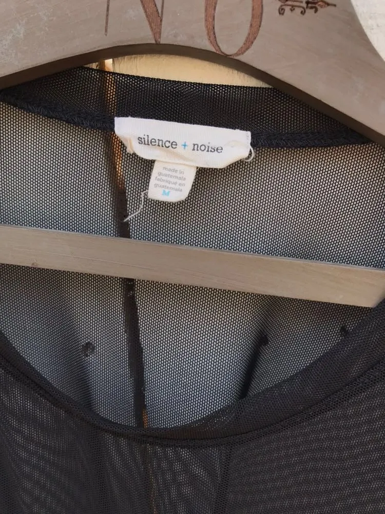 Silence + Noise Black Mesh Top - Image 3