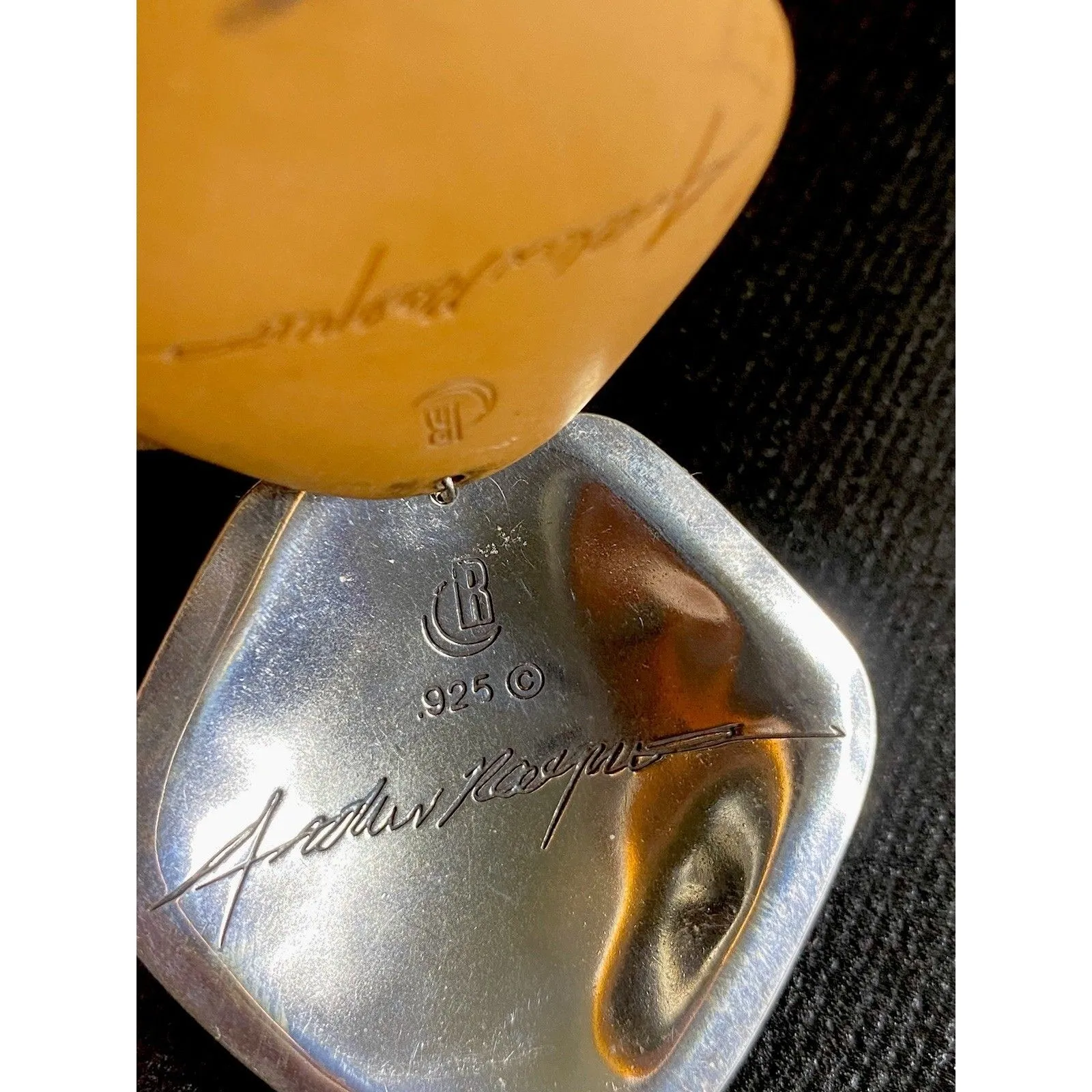 Carolyn Pollack Rodriguez Sterling Silver Jasper Carnelian Butterfly Necklace Orange - Image 7