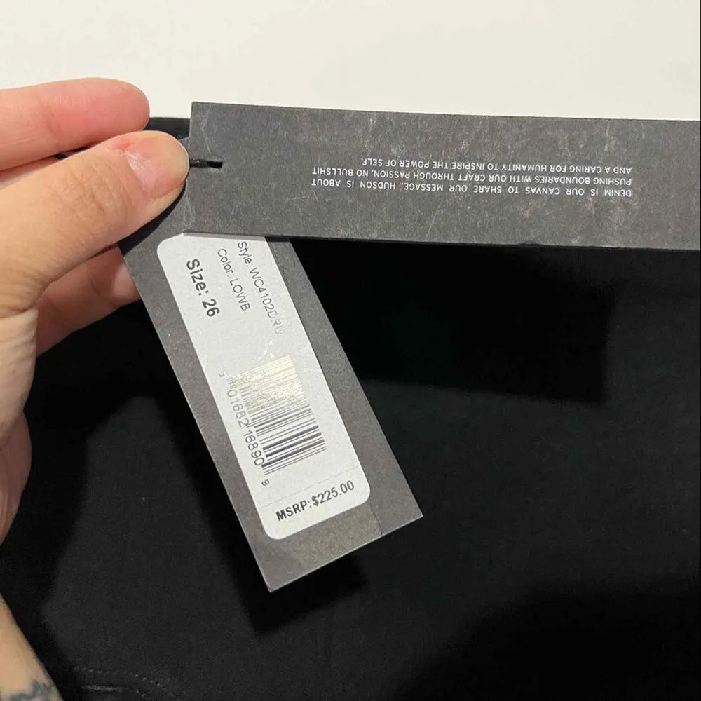 Hudson Riley Crop Relaxed Straight Jeans Exposed Zipper‎ In LOWB Size 26 - Image 6