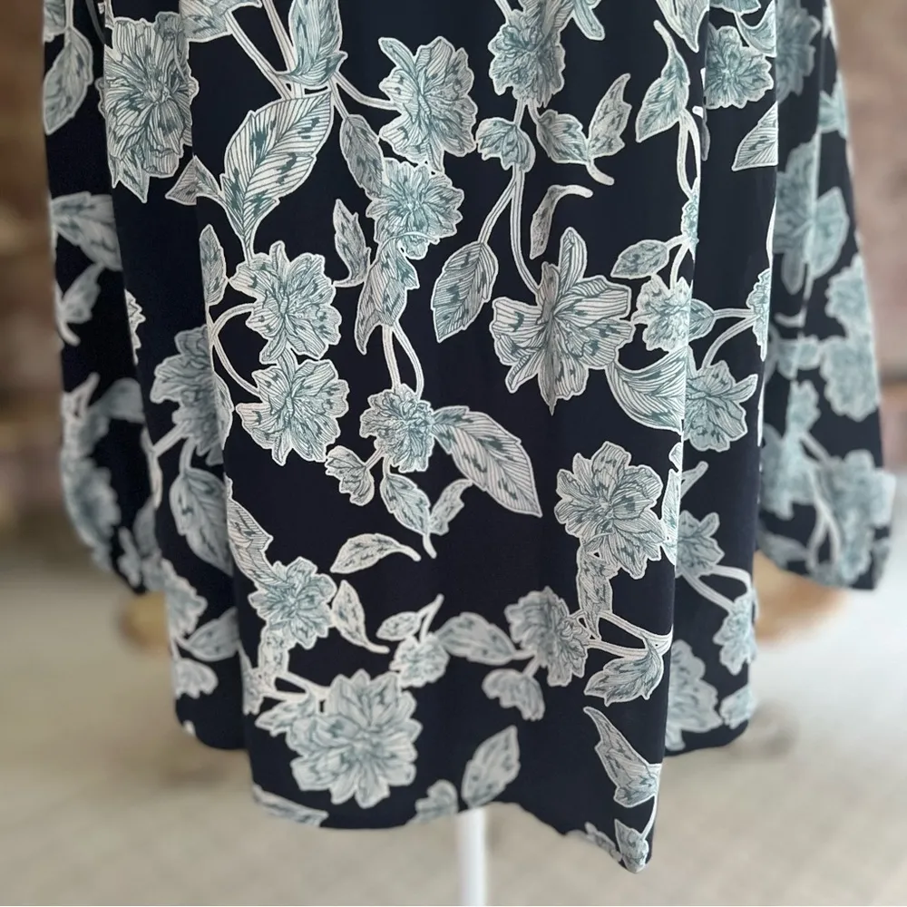 Splendid Top Off the Shoulder Navy Blue Mint Floral Floral S Garden Boho Chic - Image 9