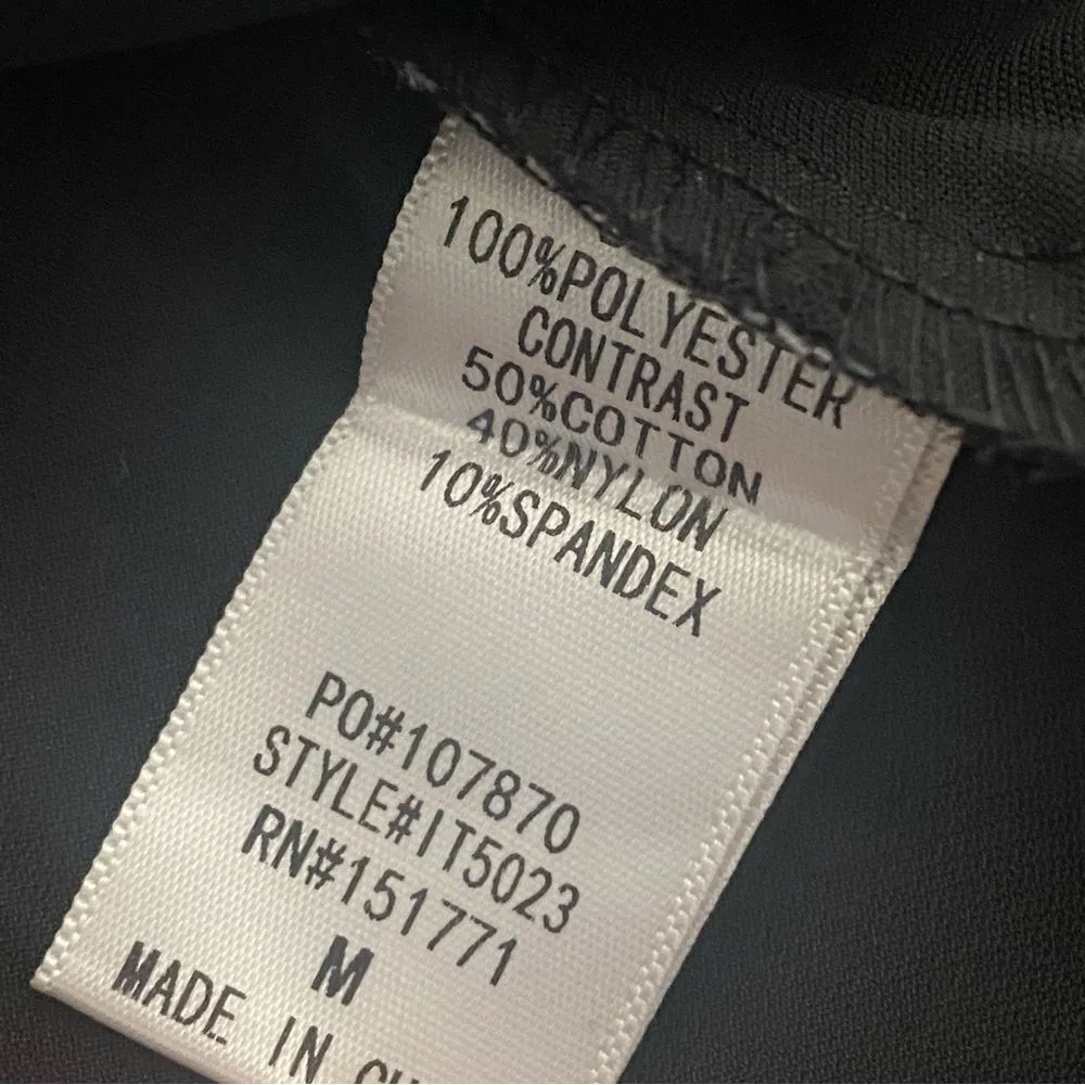 Le Lis Smocked Puff Sleeve Peplum Top NEW Black Medium - Image 9