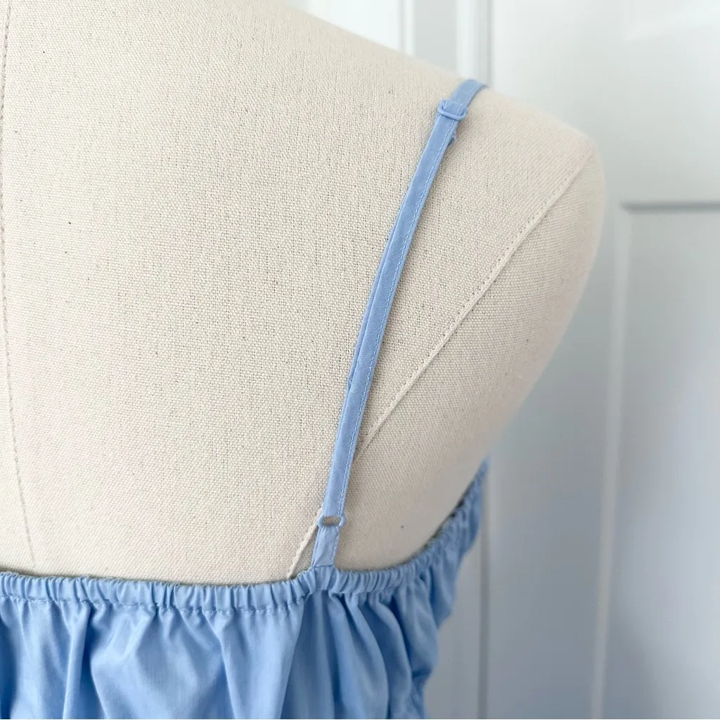 Sunday in Brooklyn Smocked Poplin Cotton Dress Blue Sz M NWT - Image 11