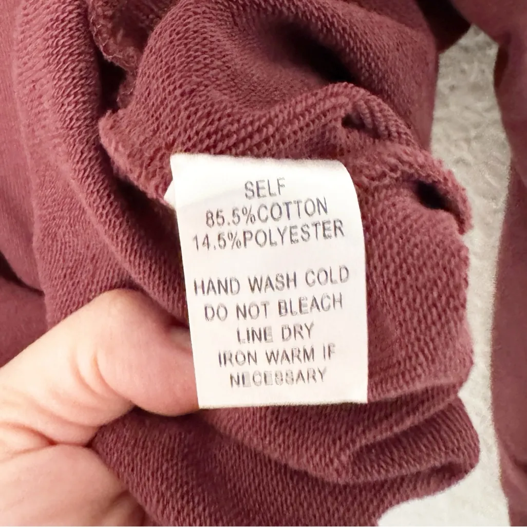 NEWBURY KUSTOM HAPPY FACE BURGUNDY CROPPED SWEATSHIRT SZ L - Image 7