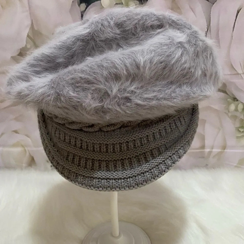 Plush beret/ hat Gray - Image 3