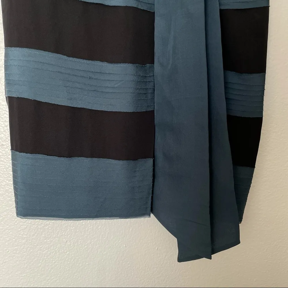 Anthropologie Hitherto Blue/Black Striped Strapless Dress w/Bow Size 4 - Image 15