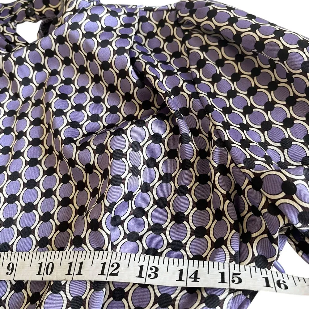 Zara Purple Circle Geometric Print Long Sleeve Belted Midi Shirt Dress Size XS - Image 9