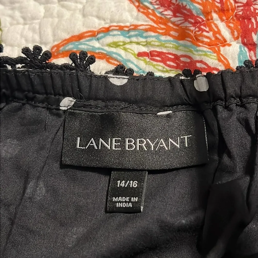 LANE BRYANT size 14/16 cold shoulder ruffle polka dot dress lined dress up new - Image 4